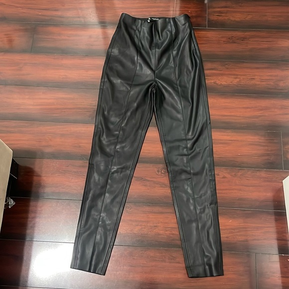Zara leather skinny high waisted pants - Picture 1 of 5